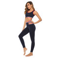 FDA certificated elastic high waist yoga sets sports fitness yoga pants leggings women bra